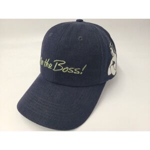 Vintage Big Dogs I'm The Boss Strapback Adjustable (Fits Small) Hat Cap Dad Blue